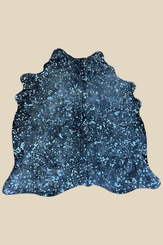 Metallic Cowhide Rug - Black