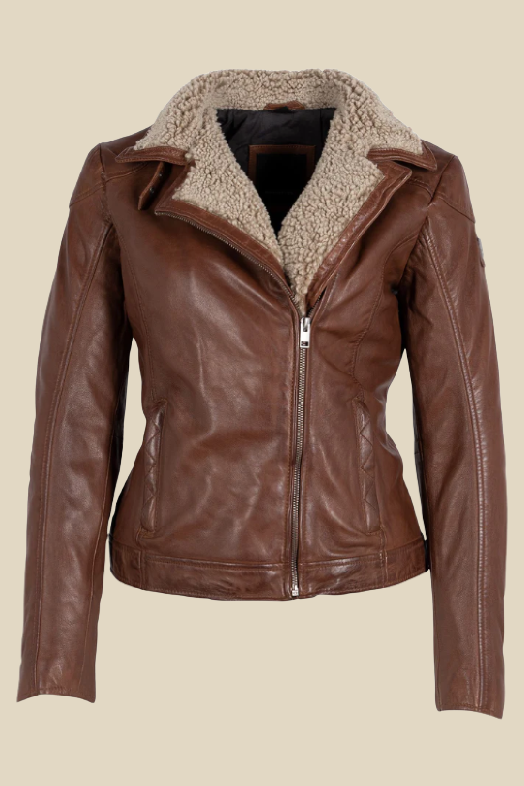 Shearling collar jacket women's online