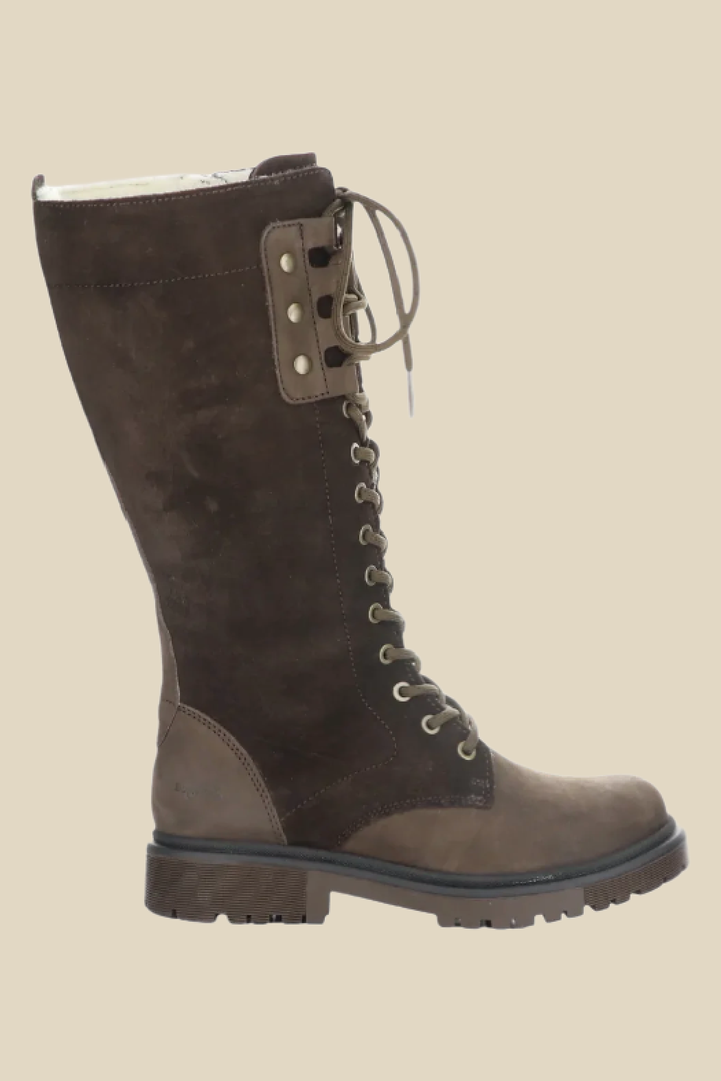 Brown lace up knee boots hotsell