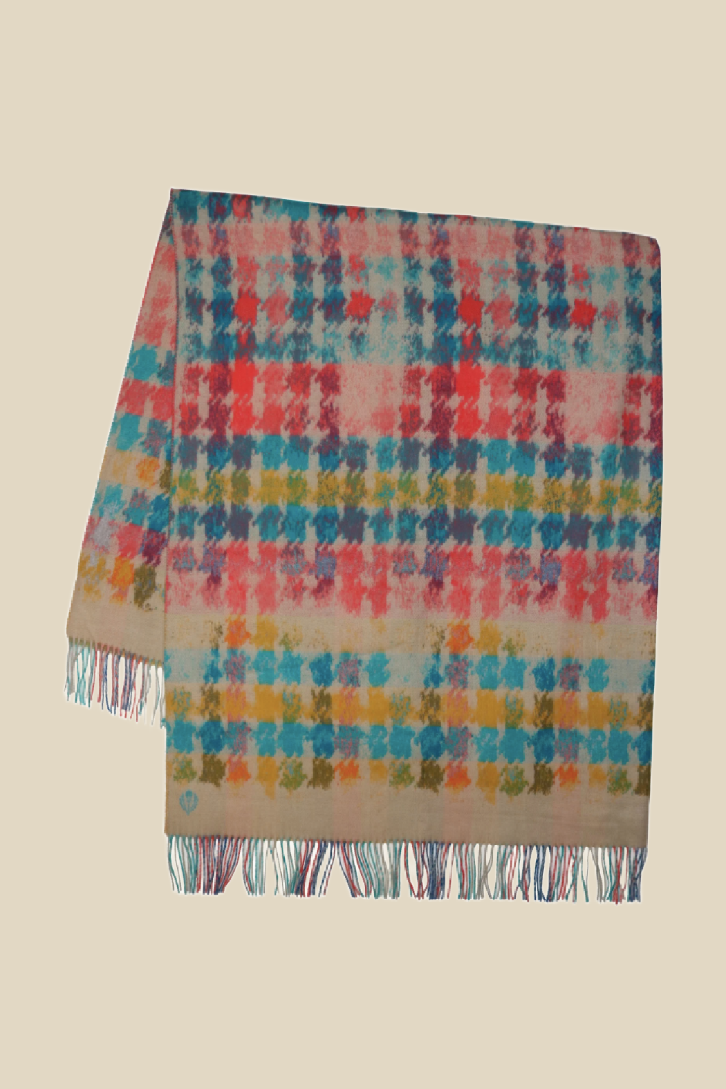 Distressed Houndstooth Throw