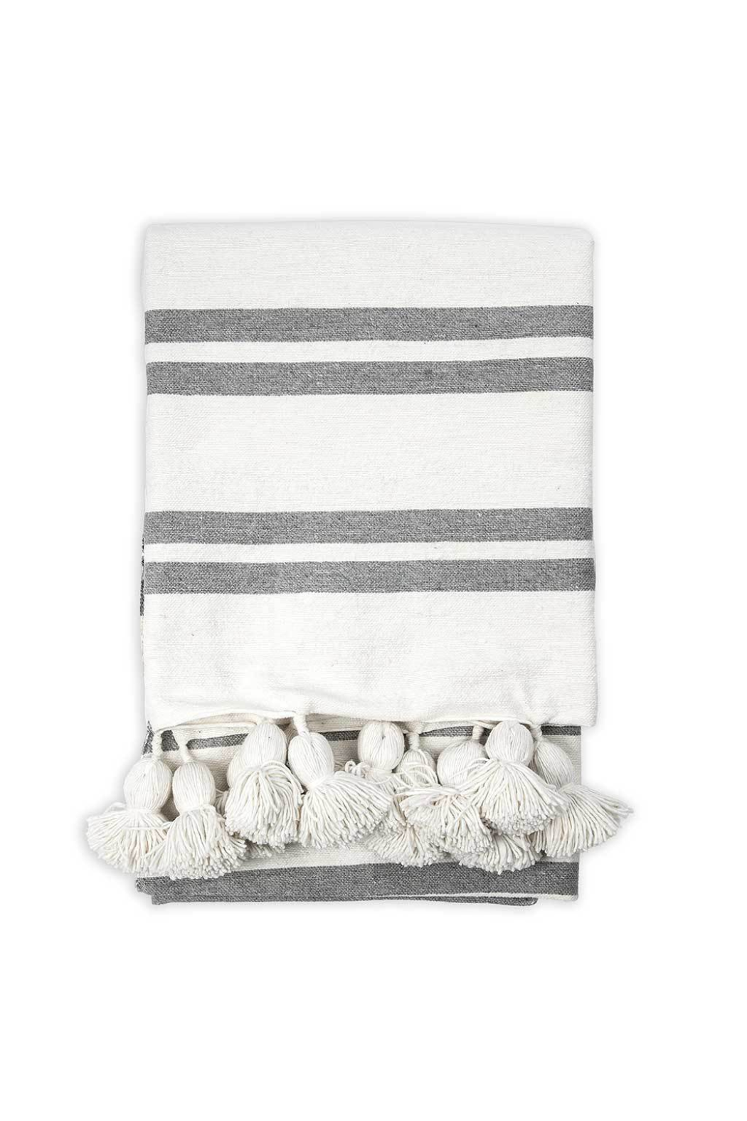 Pom Pom Racer White Blanket