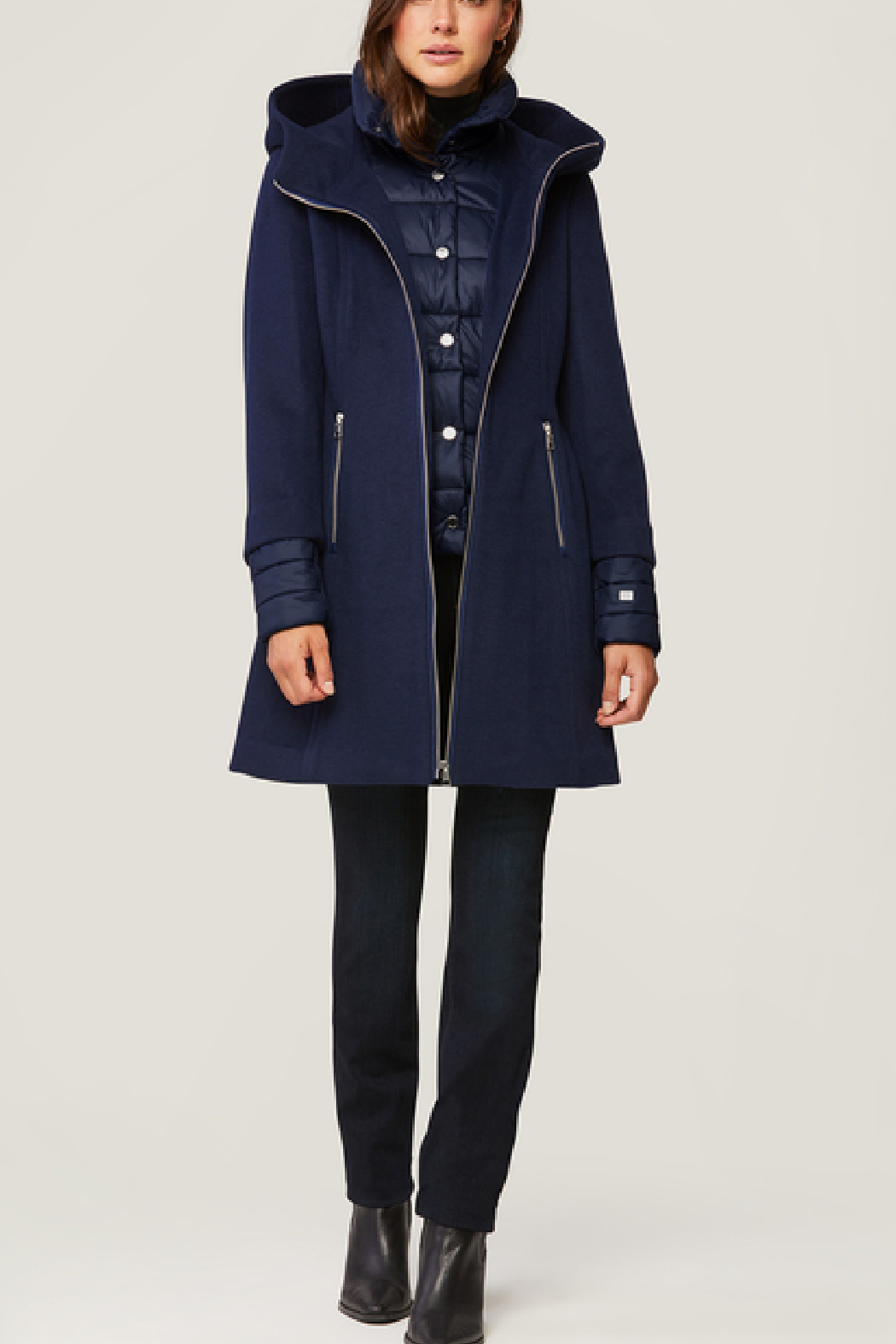 Soia & kyo rooney cheap hooded mixed media coat