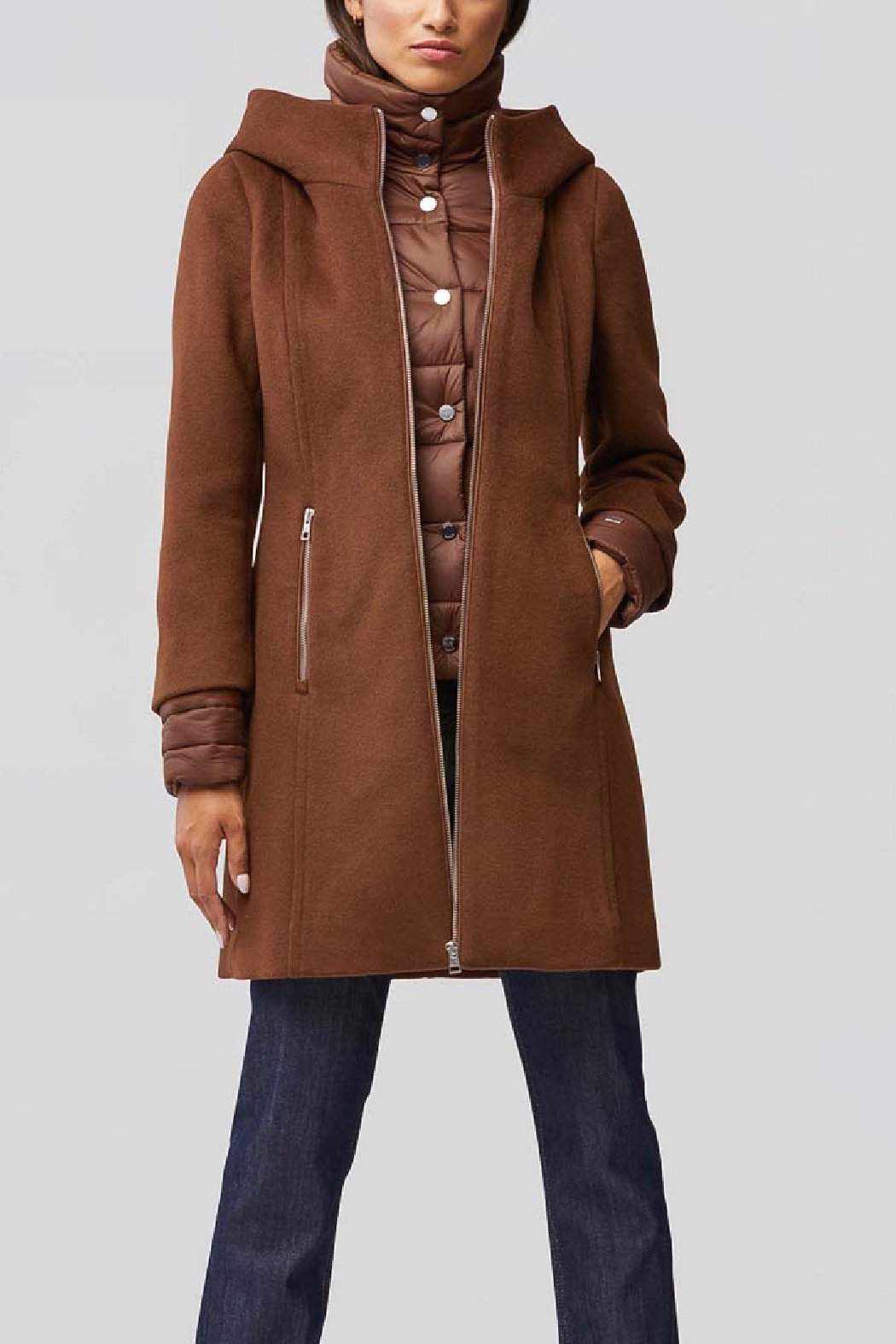 Puffy collar coat outlet