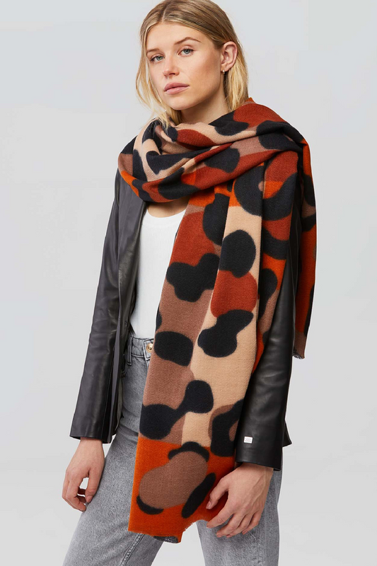 Fleta Print and Fray Scarf