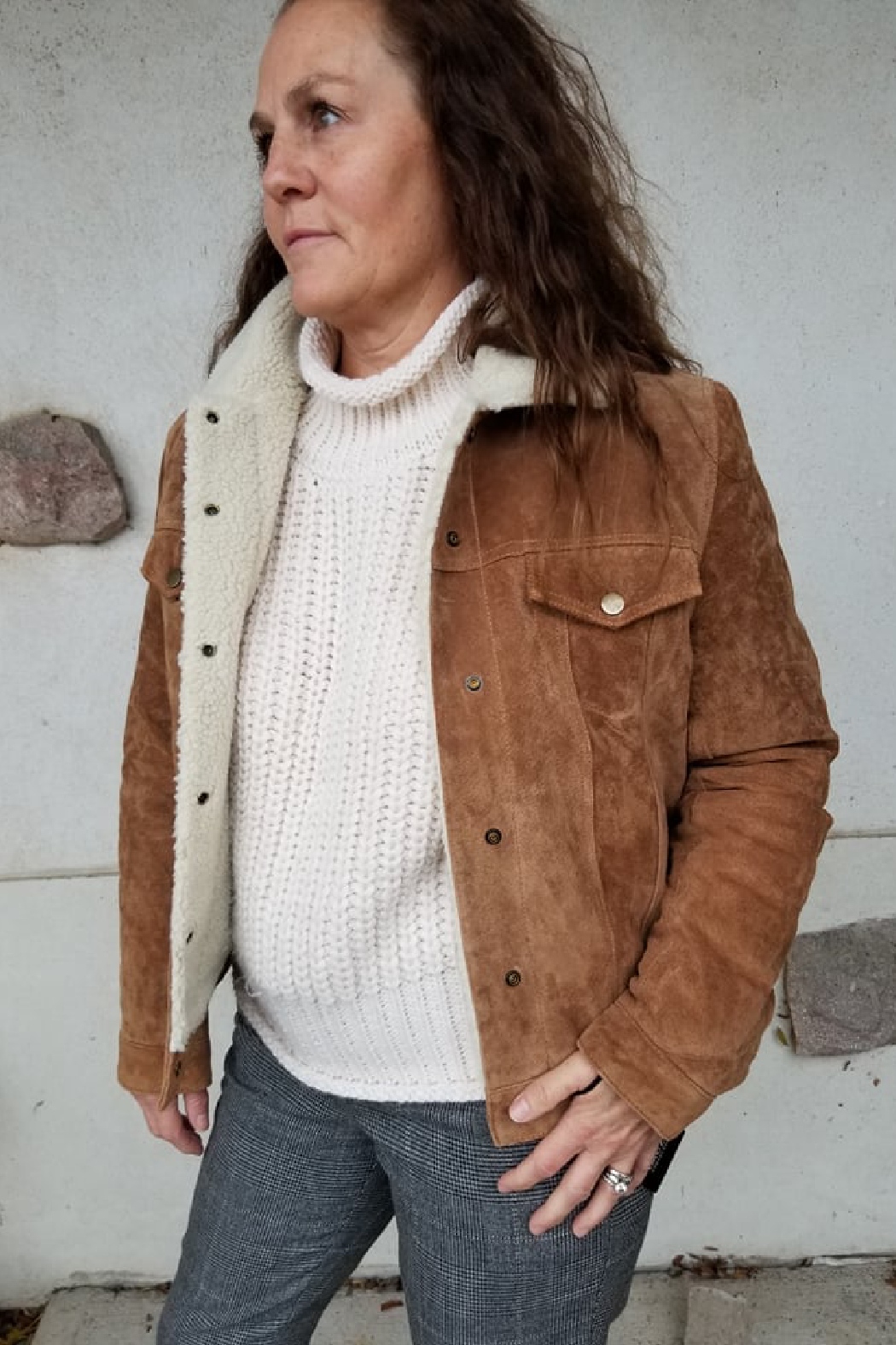 Tan Suede Sherpa Jacket – The Old Mill