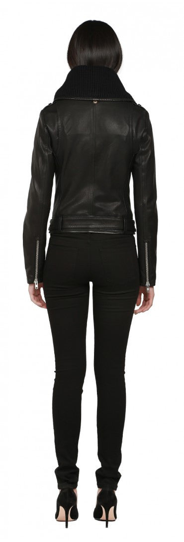 Leah Leather Jacket with Belt