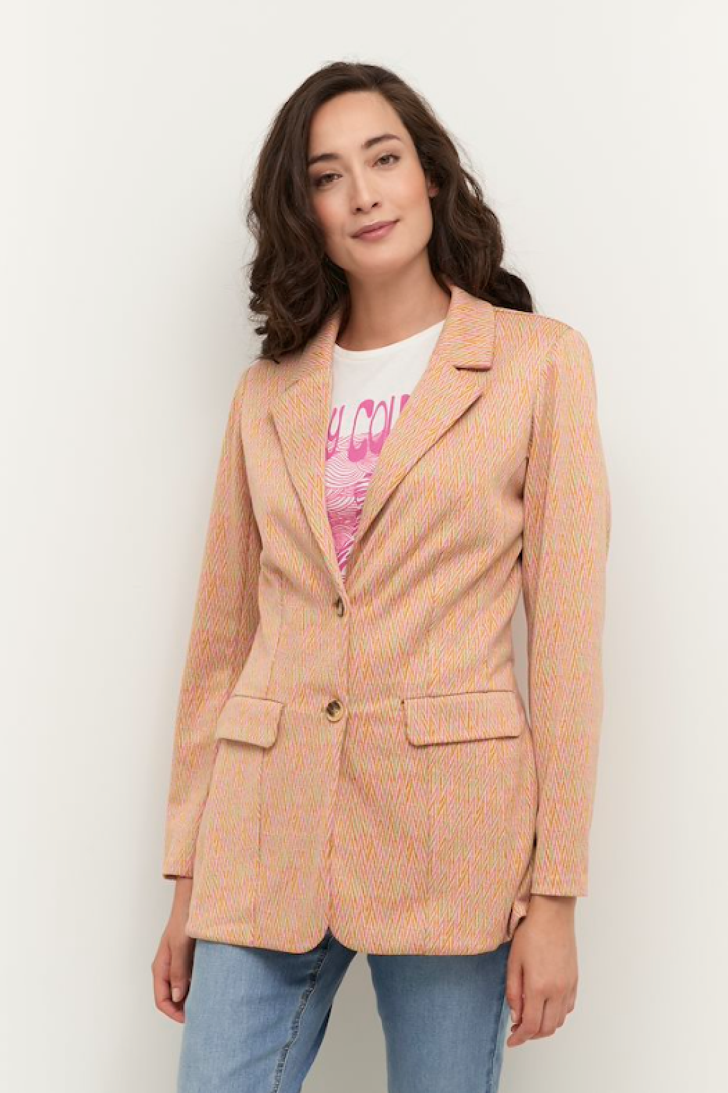 Pink sales jersey blazer