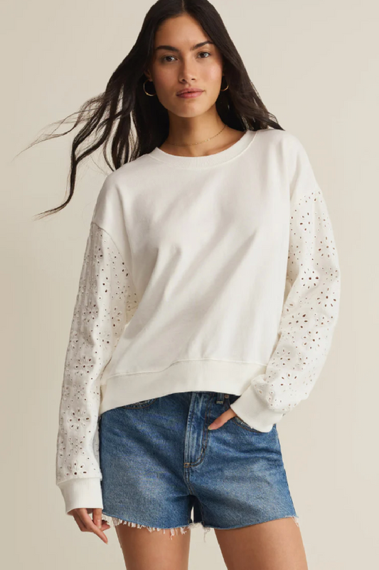 Mosaic Eyelet Sweatshirt
