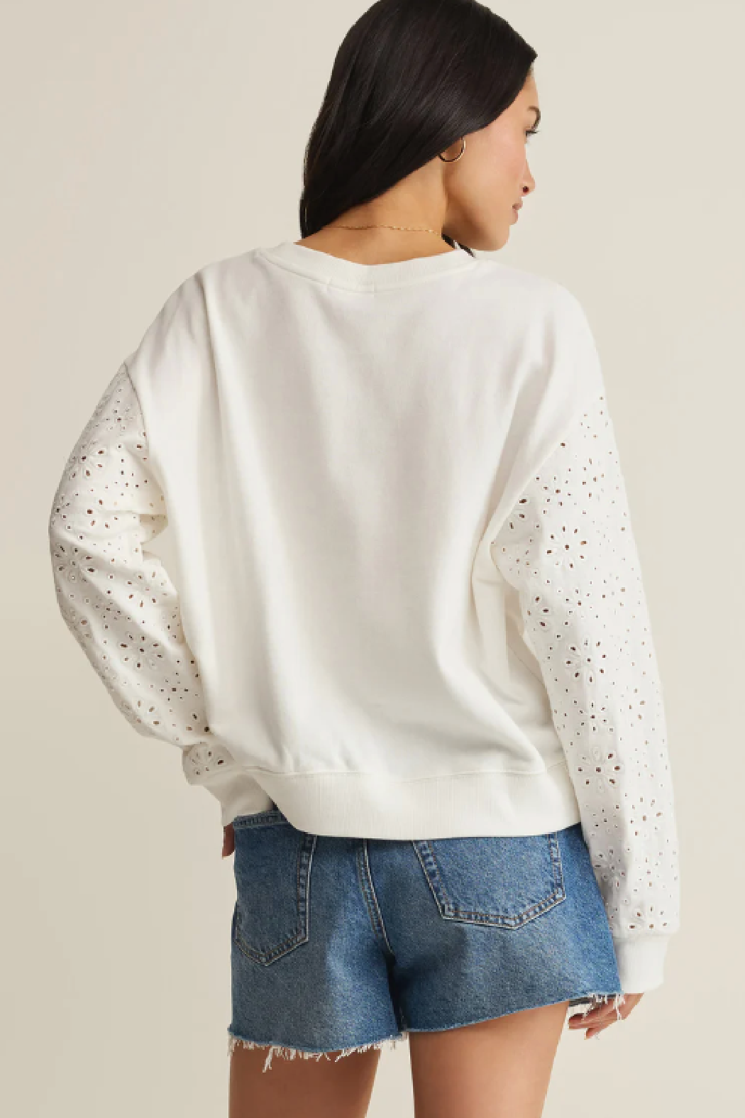 Mosaic Eyelet Sweatshirt