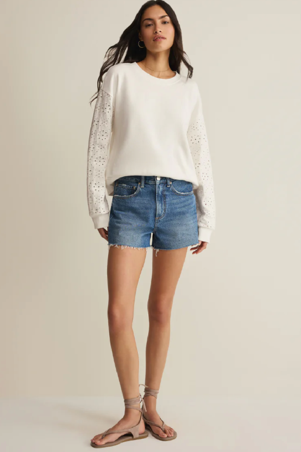 Mosaic Eyelet Sweatshirt
