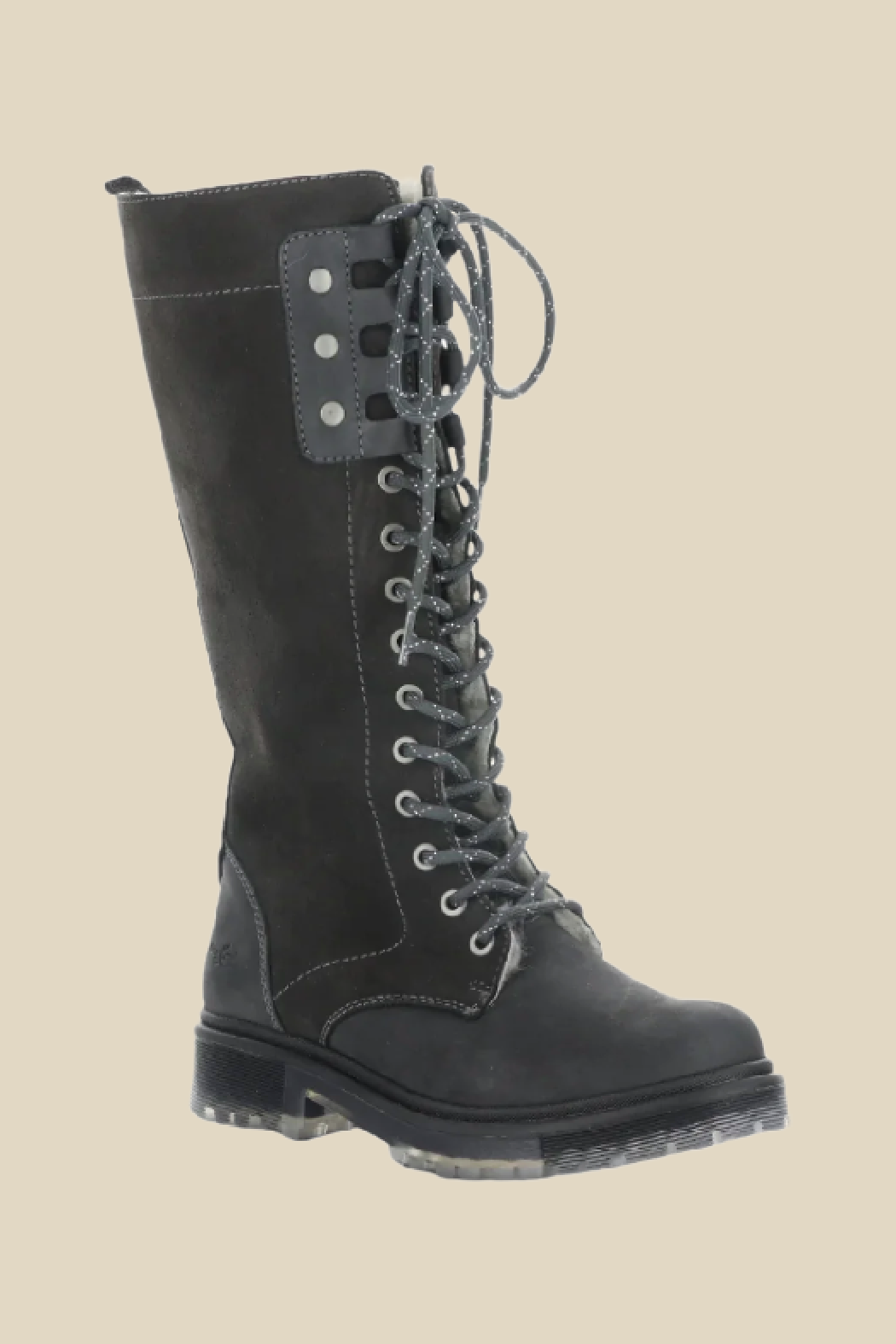 Women's lace up tall top combat boots