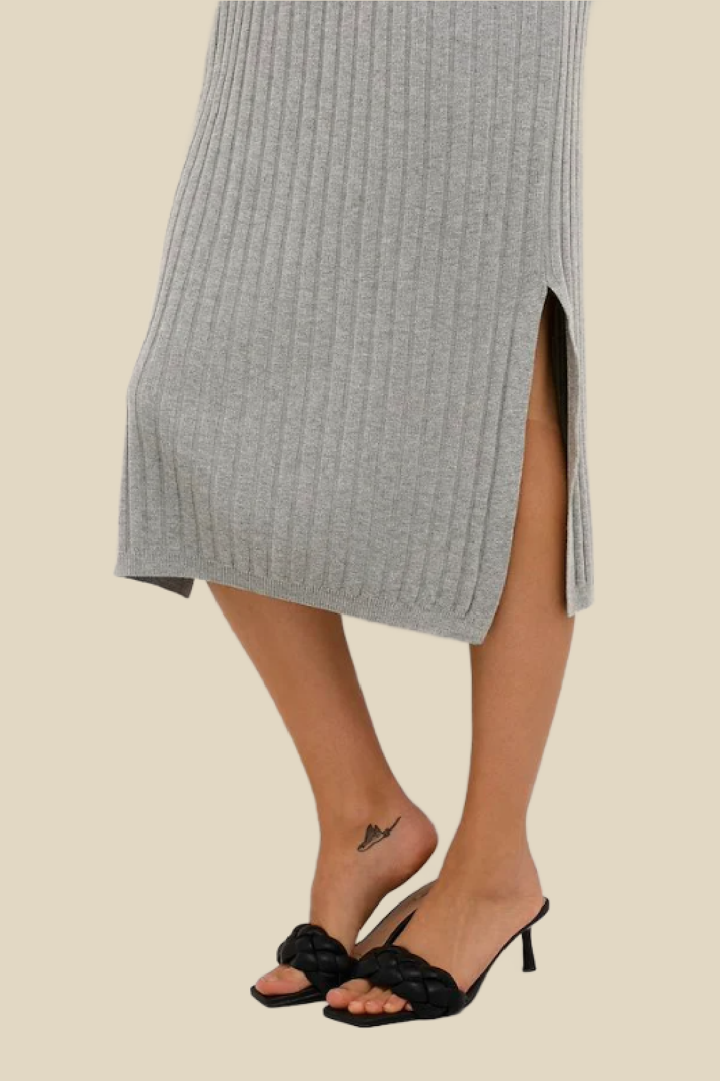 lola knitted midi dress Lola May knitted midi dress with collars in lemon