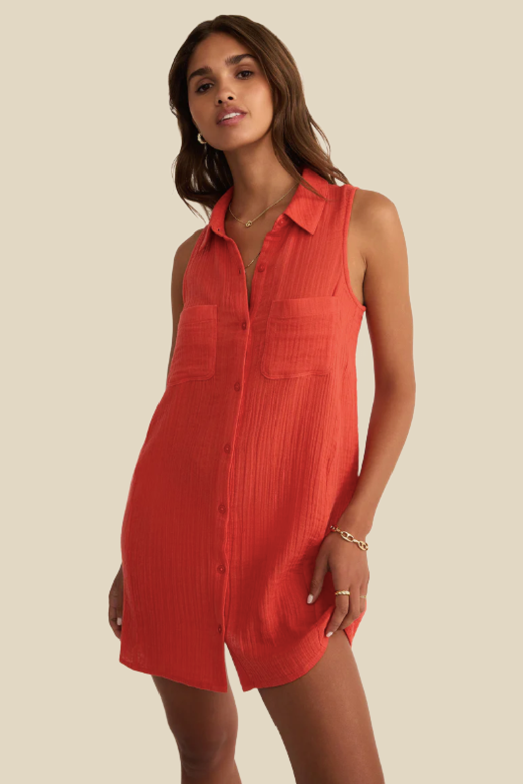 Gauze Mini Dress