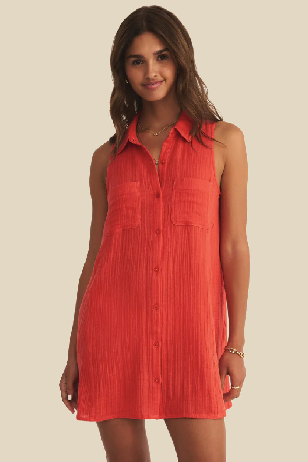 Gauze Mini Dress