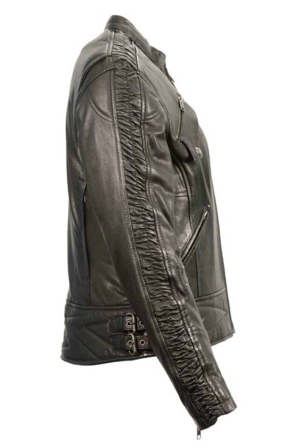Ladies Jacket with Crinkled Arm Detailing #2571