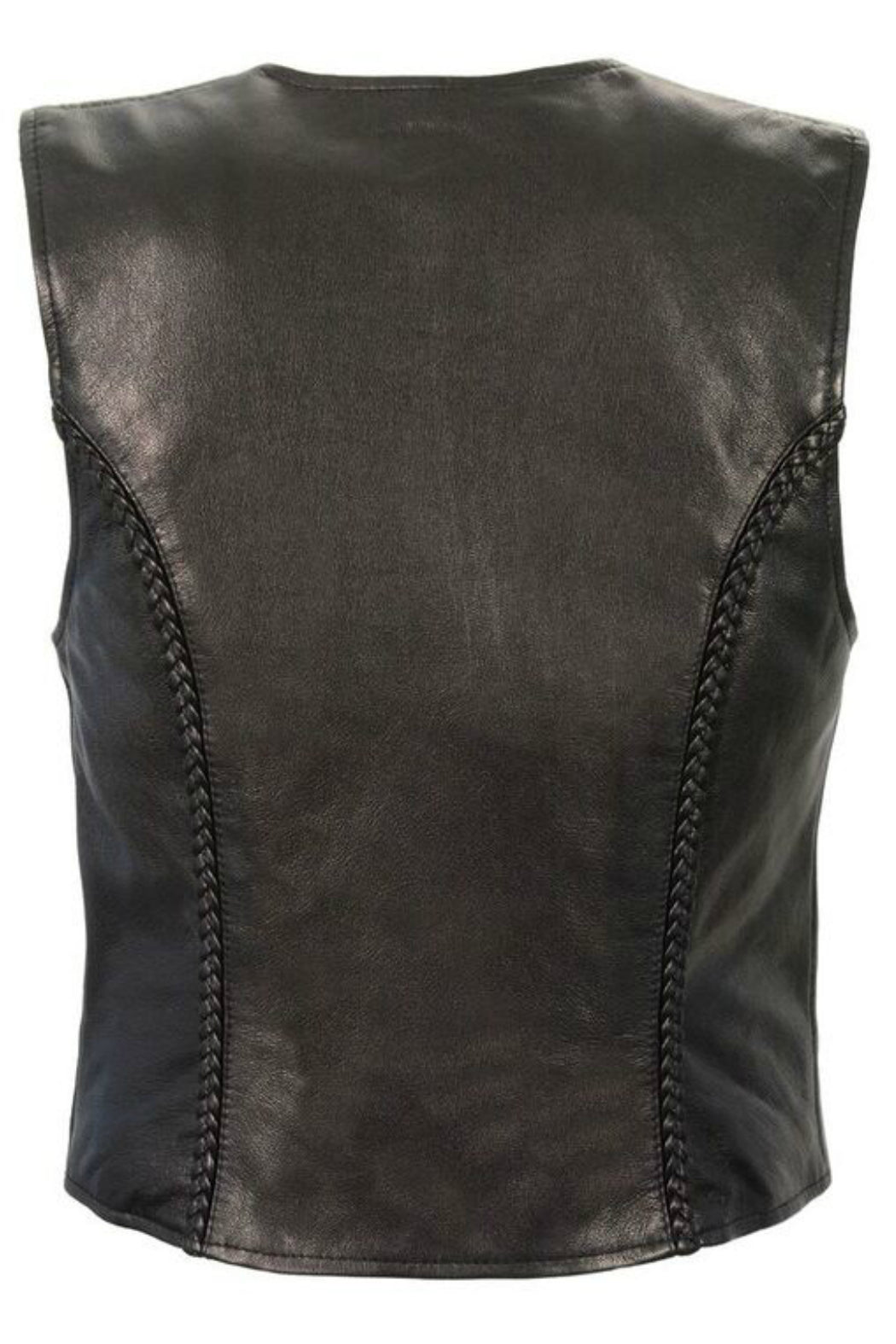 Ladies Zipper Front Braided Vest #4550