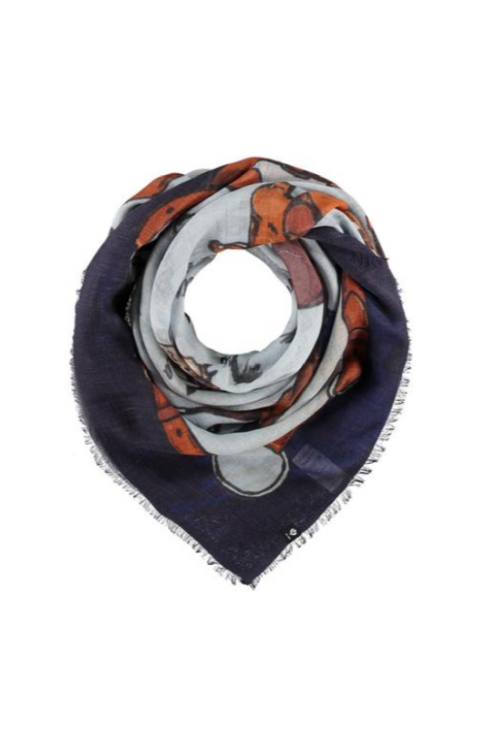 Giddy 'Up Lightweight Wool Printed Square Scarf