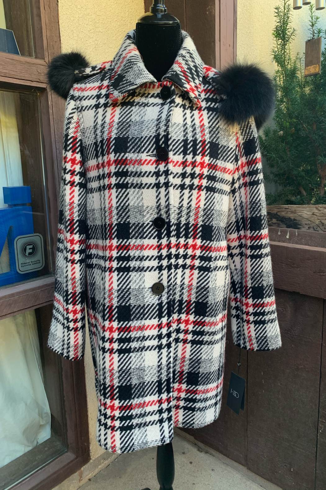 Mallia #4838 Plaid Wool Coat