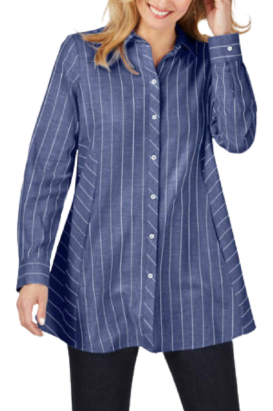 Foxcroft Herringbone Stripe Tunic