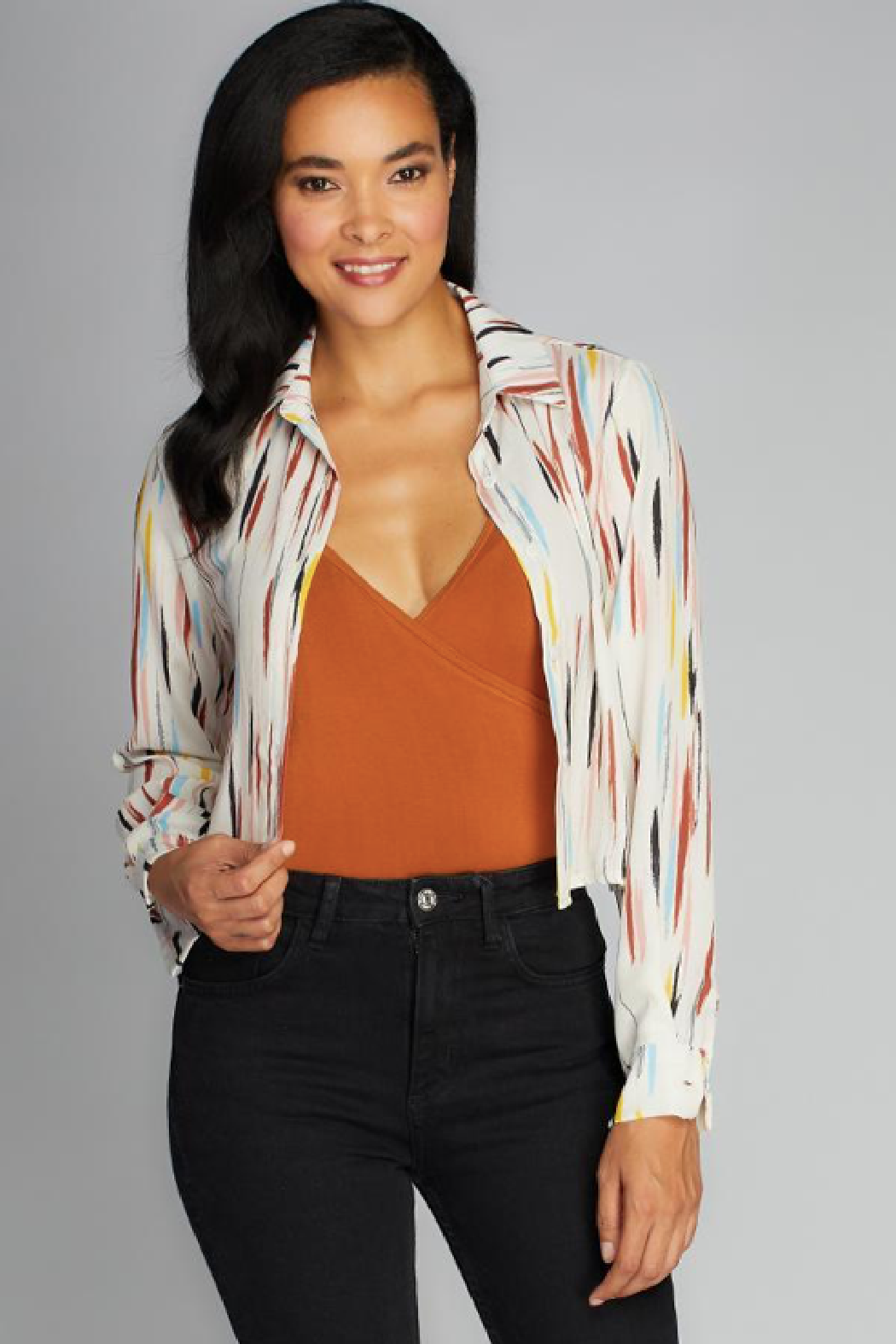 Cropped Printed Blouse
