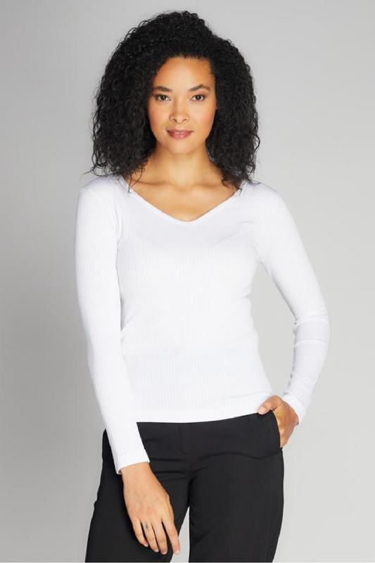 Seamless Rib V-Neck Top