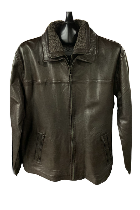 Oversized Fur Collar leather