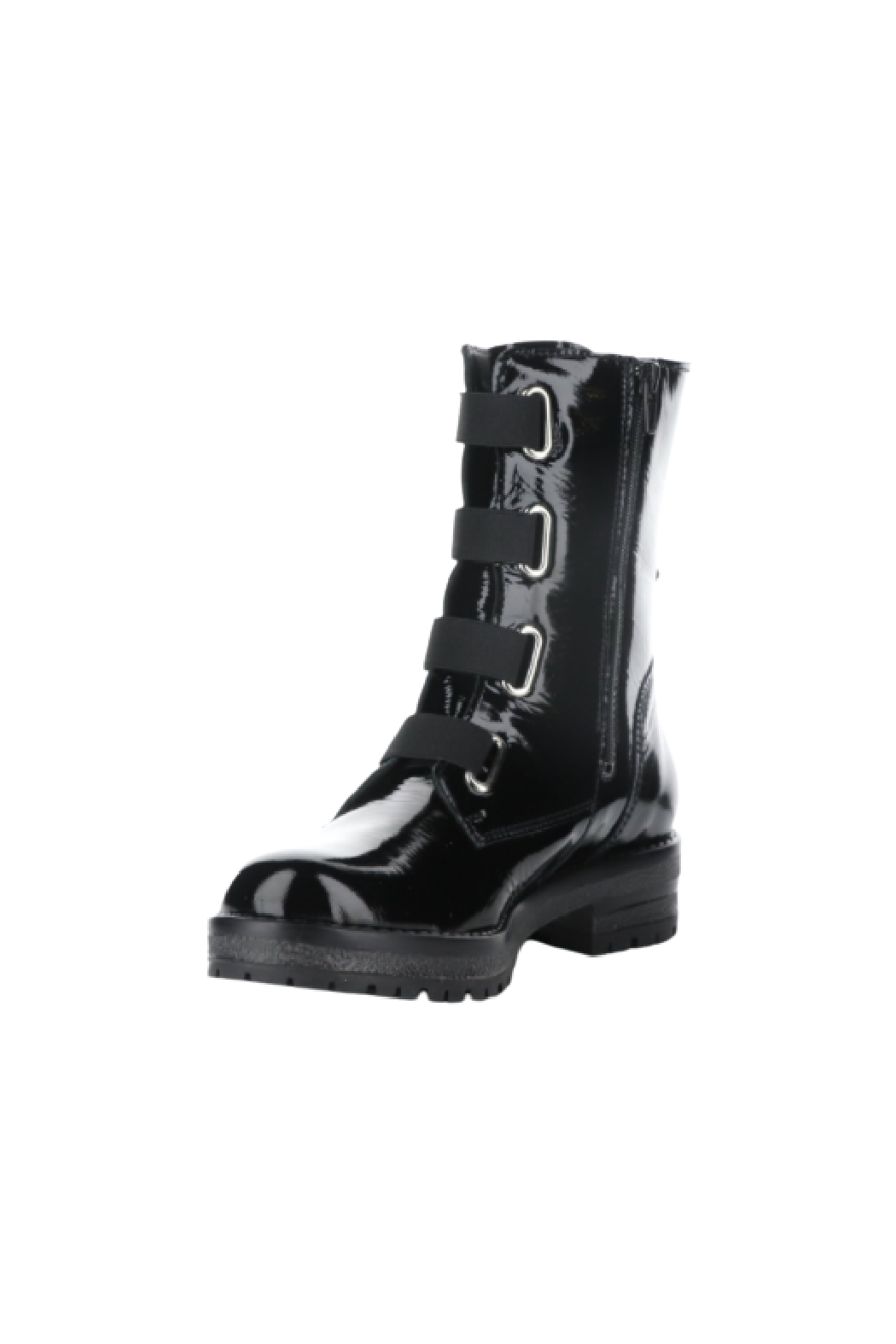 Patent zip 2025 front ankle boots