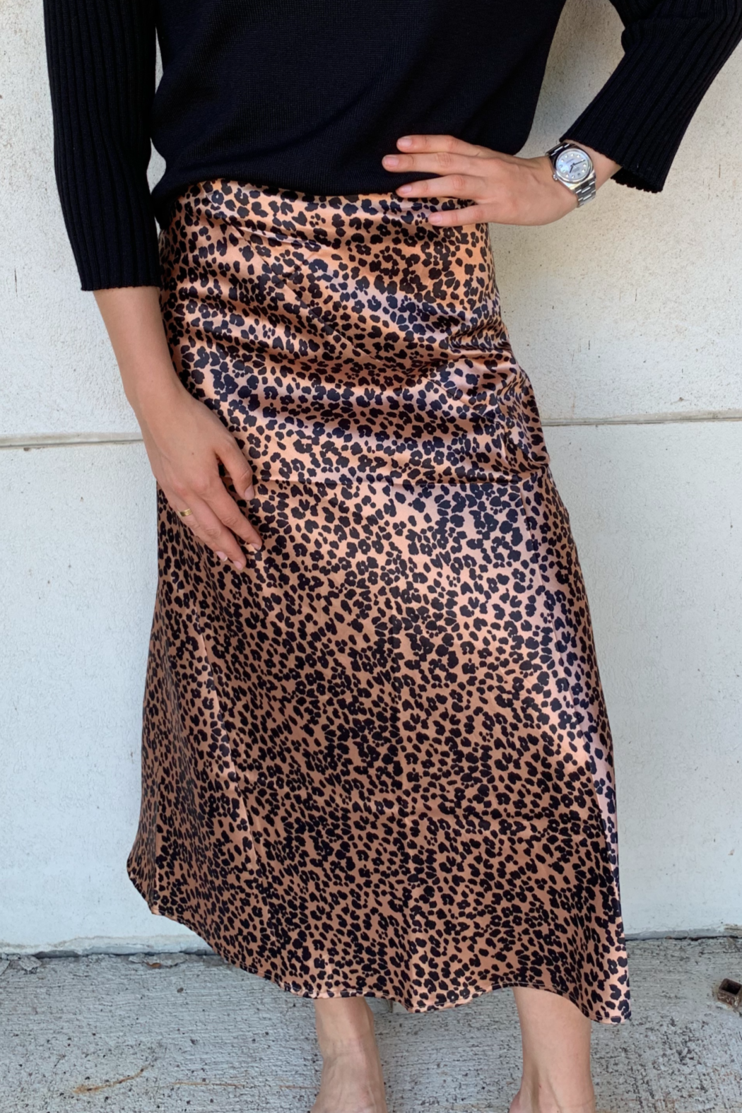 Lepard Silk Skirt