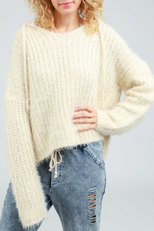 Mohair Hooded Pullover