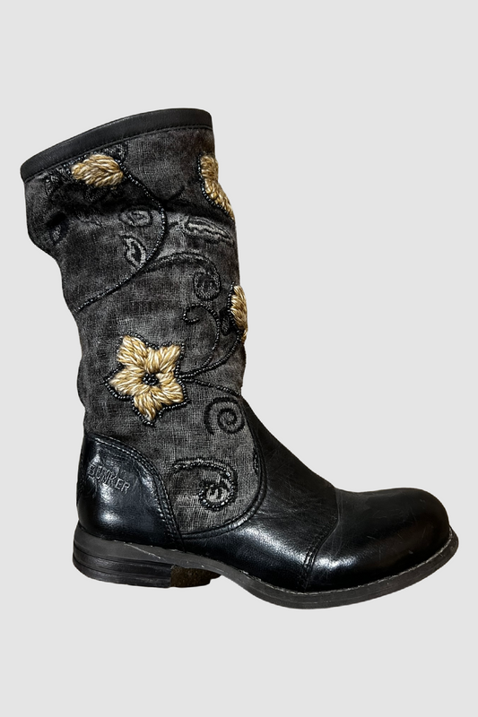 Bunker Lined Flower Slouch Boot