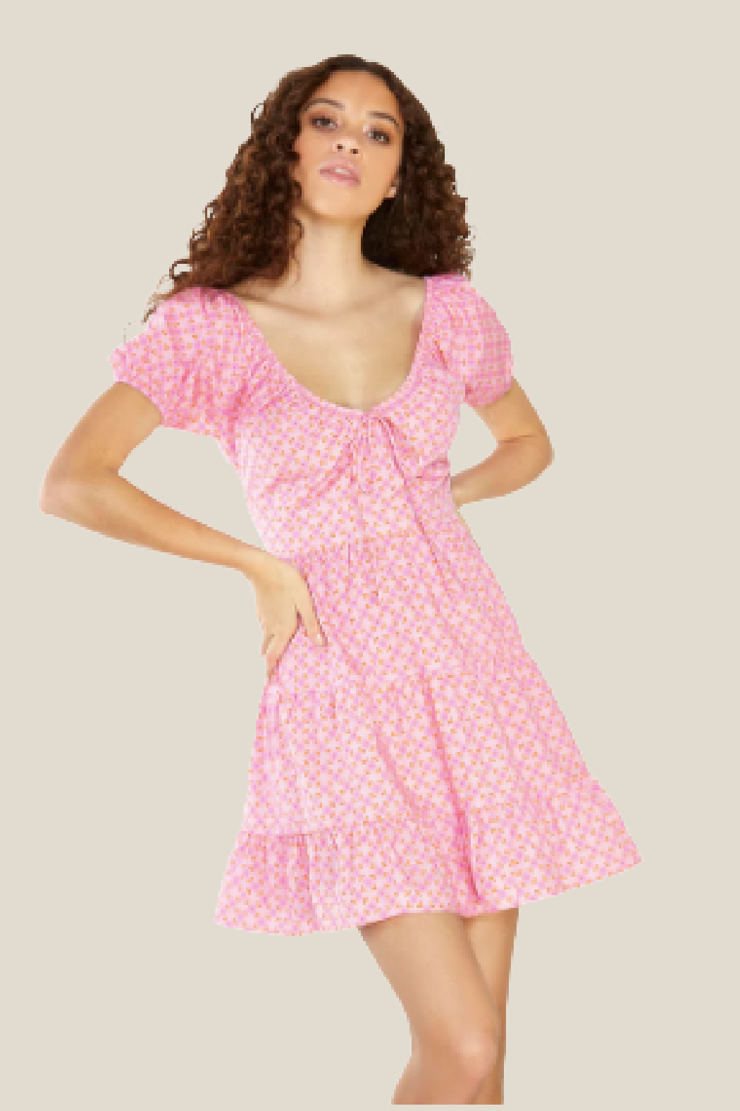 Sixties Geo Ditsy Mini Dress